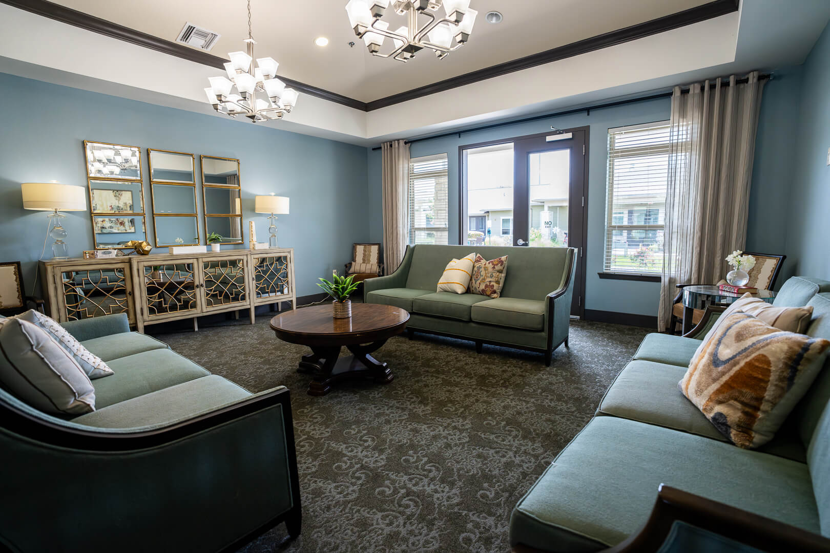 Elegant Community Living Room for Residents at Memory Care Facility
