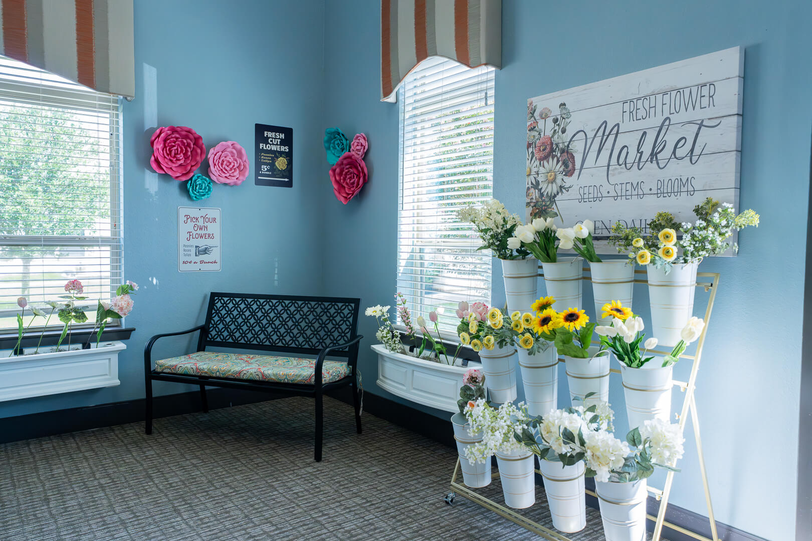 Creative Arts and Flower Arrangement Activities at Memory Care Community
